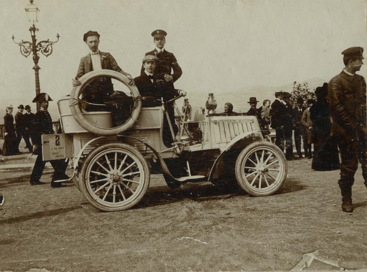 The historic FIAT in an archival photograph